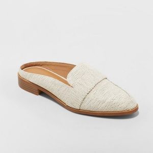 Universal Thread Target Amber Cream/Beige Textured Tweed Backless Mule Loafers